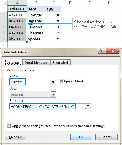 data validation excel formula|How to Use Data Validation in Excel: Full Tutorial .